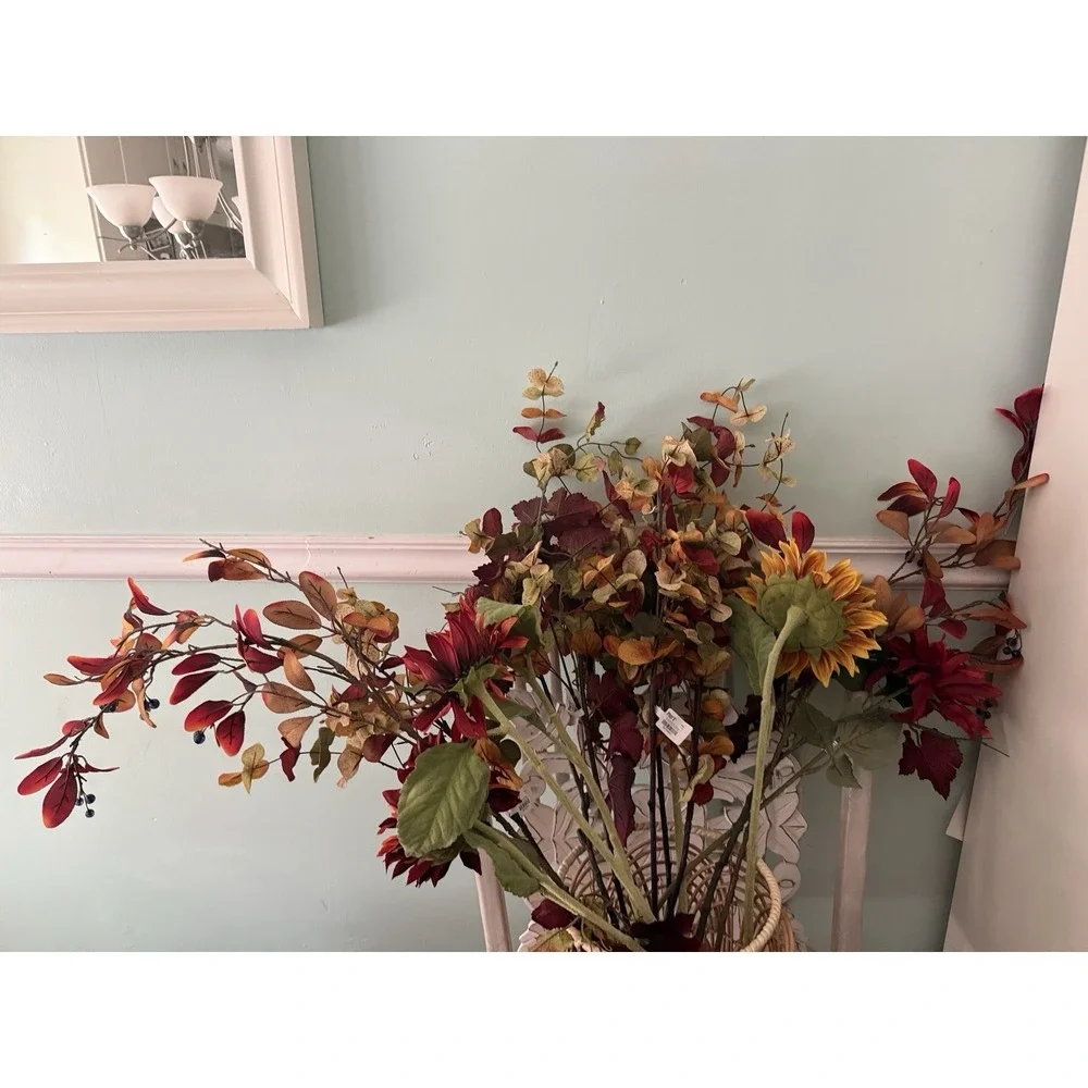 Pier One‎ Imports Faux Autumn Flower Sunflowers Leaves Big Lot